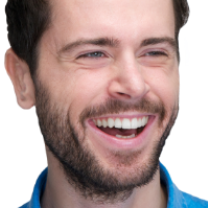 Man smiling with clean teeth